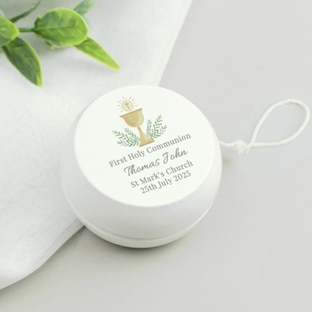 Personalised Wooden First Holy Communion Yoyo Fun Novelty Gifts for First Holy Communion Personalised Wooden Yoyo Toy Keepsake Gifts