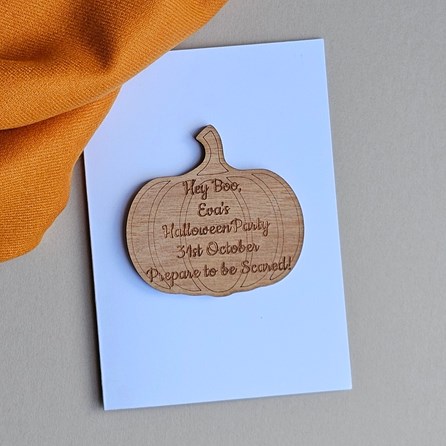 Personalised Wooden Halloween Party Invitation and Card Handmade Personalised Halloween Party Invitation Keepsake Gifts