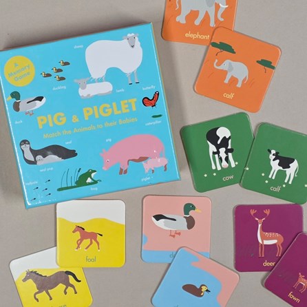 Pig & Piglet Memory Matching Game Children's Memory Game Matching Animals Family Fun Board Games Gifts For Children