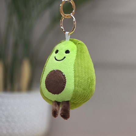 Plush Avocado Keyring Bag Charm Plush Green Avocado Bag Charm Bessie Cute Soft Novelty Fun Bag Charm Keyring Key Ring