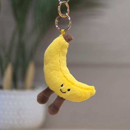 Plush Banana Keyring Bag Charm Plush Yellow Banana Bag Charm Bessie Cute Soft Novelty Fun Bag Charm Keyring Key Ring