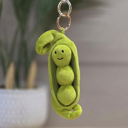 Plush Broad Bean Keyring Bag Charm Plush Green Broad Bean Bag Charm Bessie Cute Soft Novelty Fun Bag Charm Keyring Key Ring