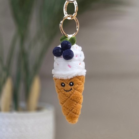 Plush Ice Cream Keyring Bag Charm Plush Ice Cream Bag Charm Bessie Cute Soft Novelty Fun Bag Charm Keyring Key Ring