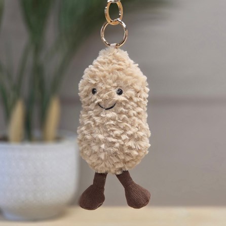 Plush Peanut Keyring Bag Charm Plush Peanut Bag Charm Bessie Cute Soft Novelty Fun Bag Charm Keyring Key Ring