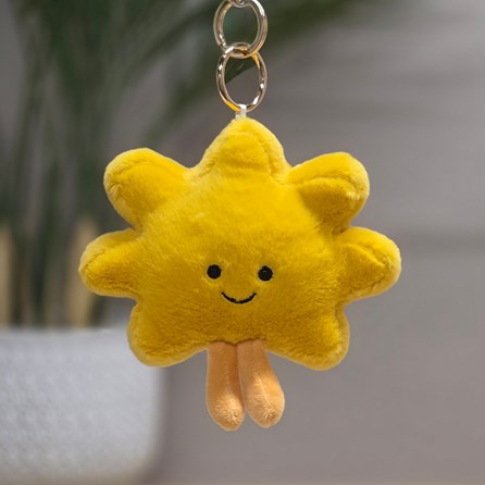 Plush Sunshine Keyring Bag Charm Plush Yellow Sunshine Bag Charm Bessie Cute Soft Novelty Fun Bag Charm Keyring Key Ring