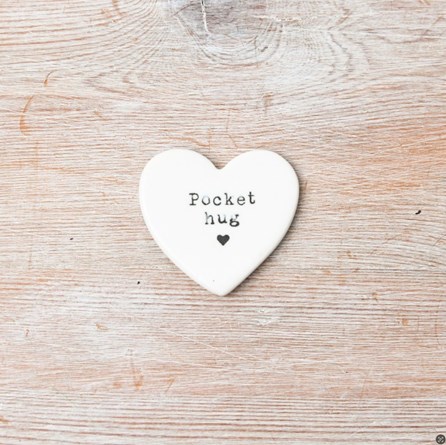 'Pocket Hug' Porcelain Heart Token 'Pocket Hug' Porcelain Heart Token