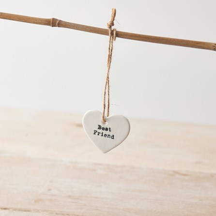 Porcelain 'Best Friend' Hanging Heart Decoration Porcelain 'Best Friend' Hanging Heart Decoration