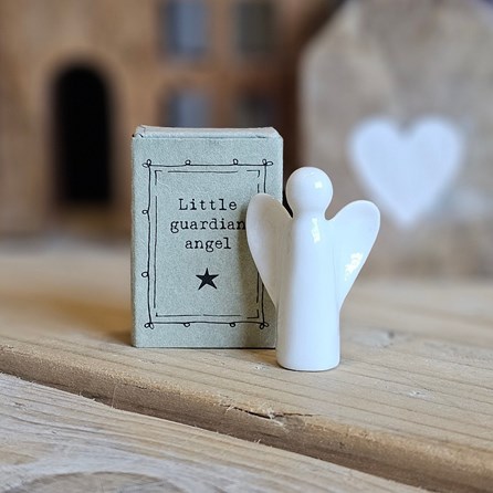 Porcelain Guardian Angel in a Matchbox Home Decorations Homeware Gifts Sentiment Keepsake Gifts Porcelain Gifts Matcbox Guardian Angel