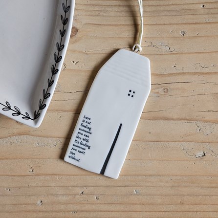 Porcelain Large Hanging House 'Love Is' Home Decorations Homeware Gifts Sentiment Keepsake Gifts Porcelain Gifts Large Hanging House