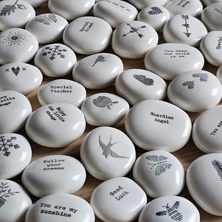 Porcelain Sentiment Pebble Home Decorations Homeware Gifts Sentiment Keepsake Gifts Porcelain Gifts Pebble Thank You Teacher