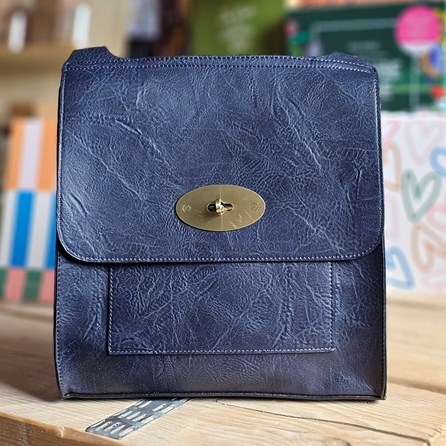 Postman Lock Satchel Bag in Navy Blue Gifts For Women Handbags And Accessory Gifts Cross Body Bag Postman Lock Satchel Bag Navy Blue