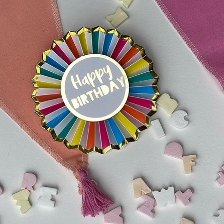 Rainbow 'Happy Birthday' Badge Rainbow 'Happy Birthday' Badge