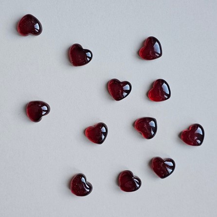 Red Glass Heart Gifts For Valentines Gifts For Anniversary Gifts For Mother's Day Small Red Glass Heart Sentiment