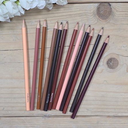 Set of 12 Skin Tone Coloured Pencils Set of 12 Skin Tone Coloured Pencils Arts And Crafts Creative Gifts Colouring Pencils