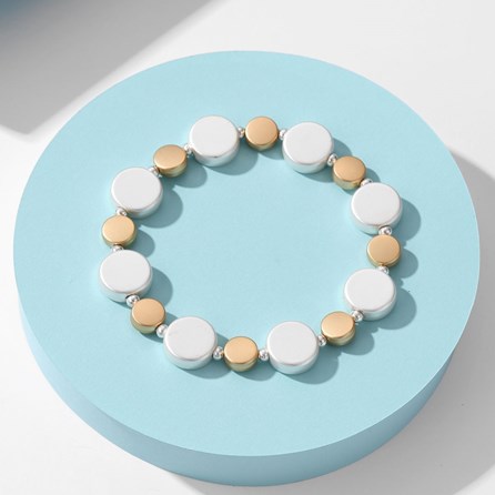 Silver and Gold Plated Discs Bracelet Silver and Gold Plated Discs Bracelet