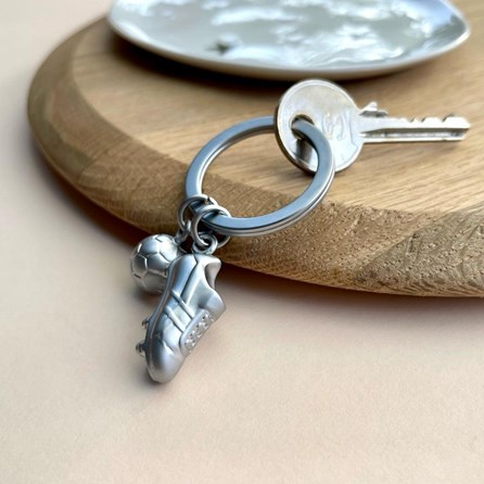 Silver Football & Shoe Keyring Silver Football & Shoe Keyring