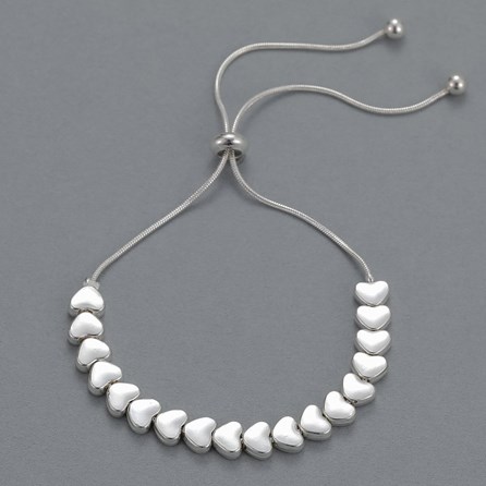 Silver Plated Hearts Friendship Bracelet Silver Plated Hearts Friendship Bracelet