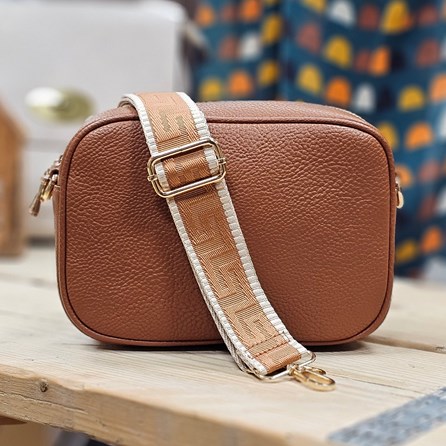 Single Zip Cross Body Bag in Brown Handbags And Accessories Gifts For Women Cross Body Bags Valentines Gifts Mother's Day Gifts