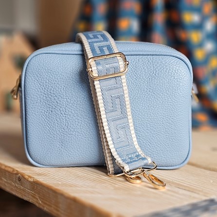 Single Zip Cross Body Bag in Light Blue Handbags And Accessories Gifts For Women Cross Body Bags In Light Blue