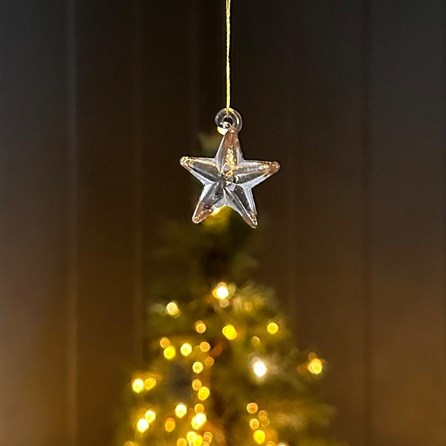 Small Glass 5 Point Star Hanging Christmas Decoration Small Glass 5 Point Star Hanging Christmas Decoration