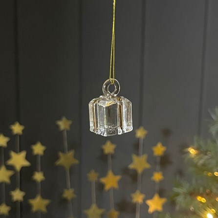 Small Glass Present Hanging Decoration Small Glass Present Hanging Decoration