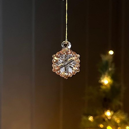 Small Glass Snowflake Hanging Christmas Decoration Small Glass Snowflake Hanging Christmas Decoration