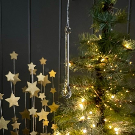 Small Translucent Glass Drop Hanging Decoration Small Translucent Glass Drop Hanging Decoration