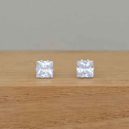 Square Stone Stud Earrings Square Stone Stud Earrings