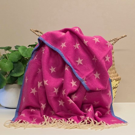 Stars Blanket Scarf in Hot Pink Contemporary Super Soft Scarf Scarves Wraps Shawls Headscarf Headscarves Stars Blanket Scarf in Pink