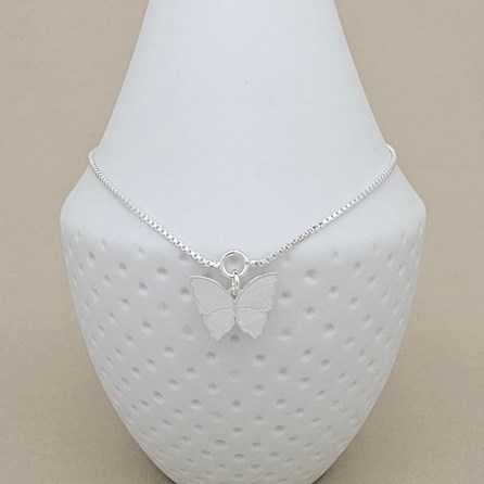 Sterling Silver Anklet With Butterfly Charm Sterling Silver Anklet With Butterfly Charm