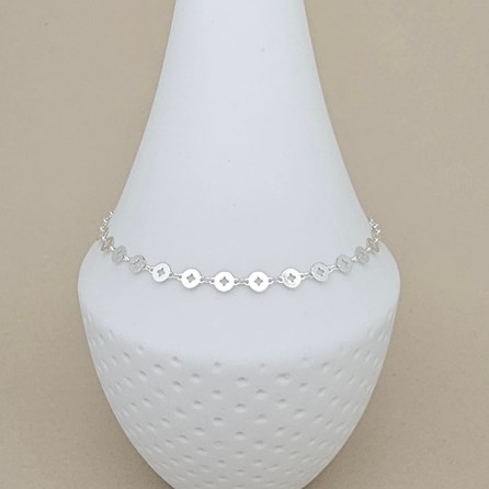 Sterling Silver Anklet With Cut Out Discs Sterling Silver Anklet With Cut Out Discs