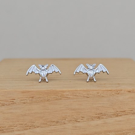 Sterling Silver Bat Stud Earrings Halloween Gifts Sterling Silver Jewellery Silver Stud Earrings Bat Earrings