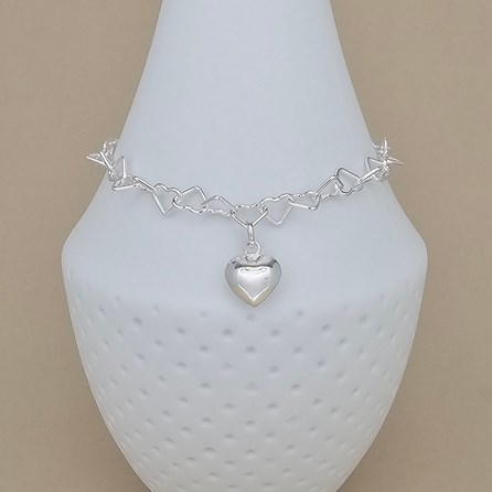 Sterling Silver Bridesmaid Heart Link Bracelet Bridesmaid Gifts Bridesmaid Jewellery Bridal Jewellery Sterling Silver Heart Charm Bracelet