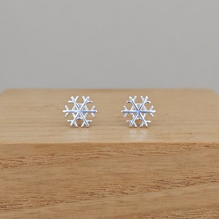 Sterling Silver Christmas Snowflake Stud Earrings Sterling Silver Christmas Jewellery Xmas Gifts Secret Santa Stocking Fillers Snowflake Stud Earrings