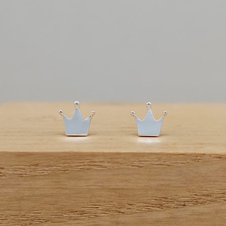 Sterling Silver Crown Stud Earrings Sterling Silver Crown Stud Earrings