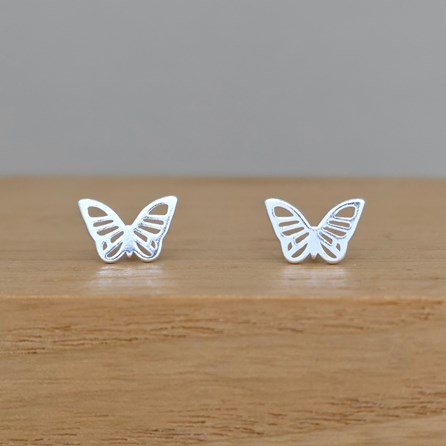 Sterling Silver Cut Out Butterfly Stud Earrings Sterling Silver Cut Out Butterfly Stud Earrings