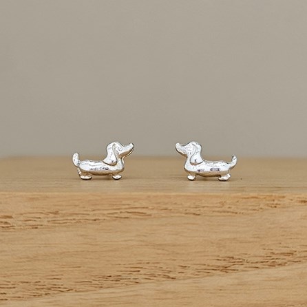 Sterling Silver Dachshund Stud Earrings Sterling Silver Dachshund Stud Earrings
