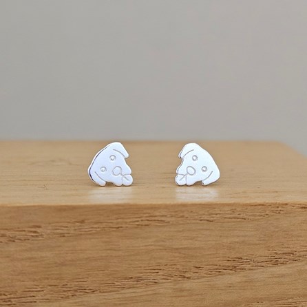 Sterling Silver Dog Stud Earrings Sterling Silver Jewellery Solid Silver Jewellery Sterling Silver Earrings Dog Lover Gifts