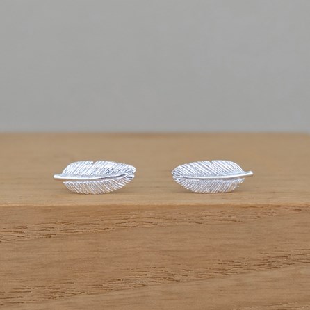 Sterling Silver Feather Stud Earrings Sterling Silver Feather Stud Earrings