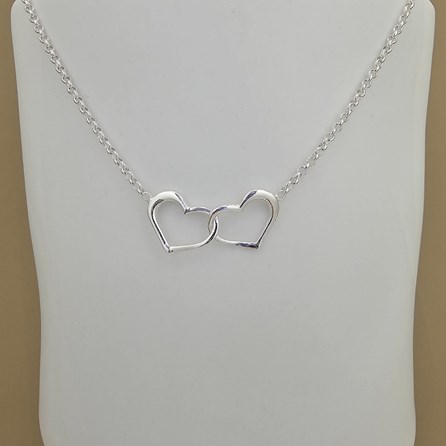 Sterling Silver Interlocking Heart Necklace Bridal Jewellery Bridesmaid Jewellery Wedding Jewellery Flower Girl Maid of Honour Jewellery
