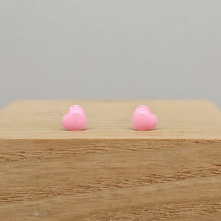 Sterling Silver Large Pink Enamel Heart Stud Earrings Sterling Silver Large Pink Enamel Heart Stud Earrings