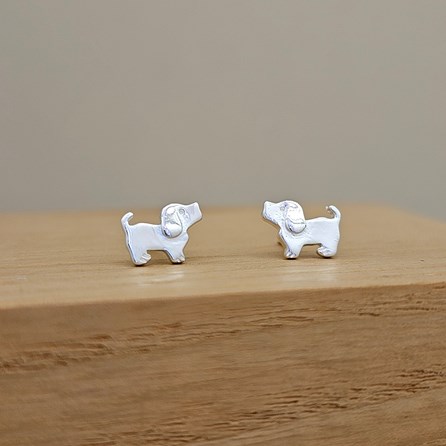 Sterling Silver Little Dog Stud Earrings Sterling Silver Little Dog Stud Earrings
