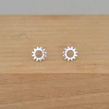 Sterling Silver Open Sunshine Stud Earrings Sterling Silver Sun Studs Spikey Earrings Round Gifts For Women Jewellery Gifts
