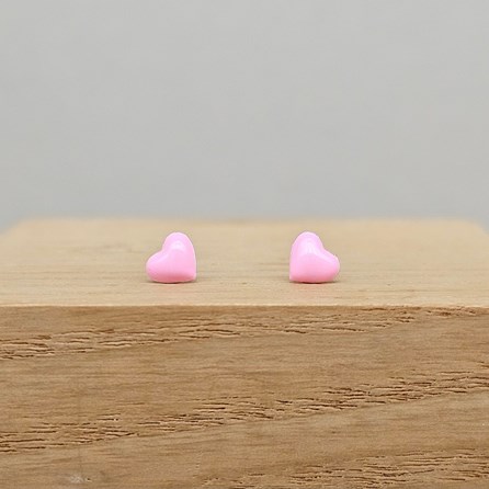 Sterling Silver Pink Enamel Heart Stud Earrings Sterling Silver Pink Enamel Heart Stud Earrings