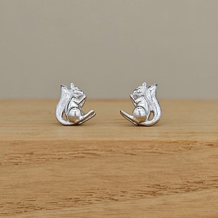 Sterling Silver Squirrel Stud Earrings Sterling Silver Squirrel Stud Earrings
