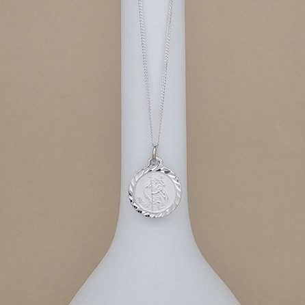 Sterling Silver St. Christopher Charm Necklace Sterling Silver St. Christopher Charm Necklace