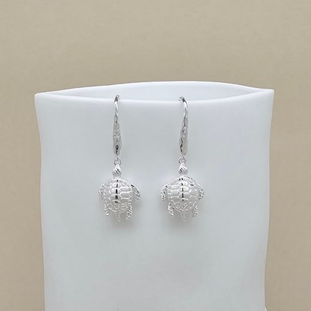 Sterling Silver Turtle Drop Earrings Sterling Silver Turtle Drop Earrings
