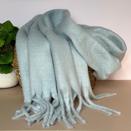 Super Soft Chunky Tassel Scarf in Baby Blue Clothing Accessory Gifts Soft Warm Winter Scarves Shawls Wraps Contemporary Scarf
