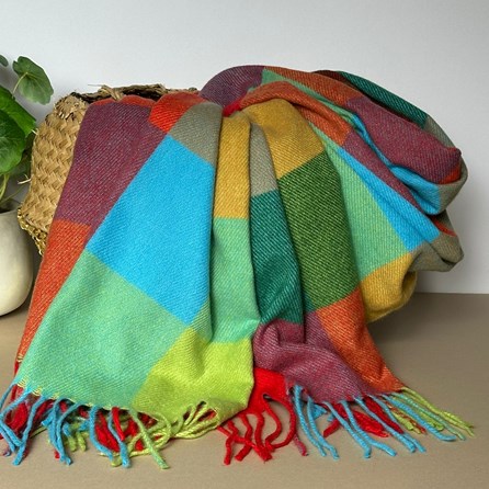 Super Soft Colour Block Scarf in Red & Green Clothing Accessory Gifts Soft Warm Winter Scarves Shawls Wraps Contemporary Scarf