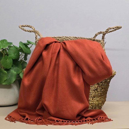 Super Soft Plain Pashmina Style Scarf in Cinnamon Pashmina Gifts For Women Bridesmaids Gift Maid of Honour Gift Tassel Scarf in Cinnamon